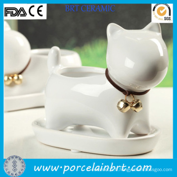 Lovely Cat Shape Table Ceramic Flower Planter Pot